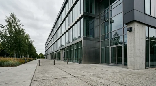 Audit de sécurité d'un bâtiment professionnel révélant les points de vulnérabilité