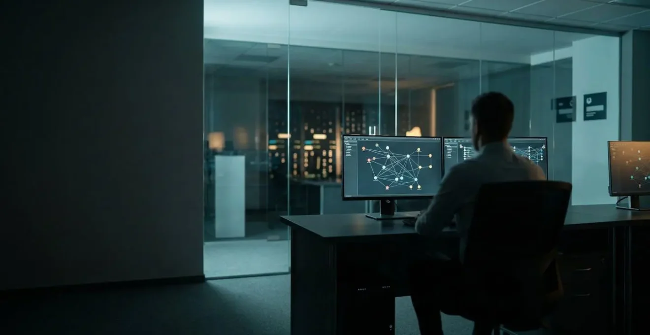 Analyse de sécurité informatique avec visualisation de données techniques dans un environnement professionnel