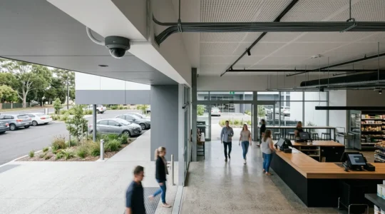 Système de caméras de surveillance IP professionnelles pour sécurisation de zones commerciales