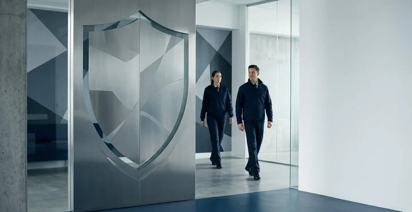 Représentation symbolique de la protection professionnelle dans le secteur de la sécurité privée