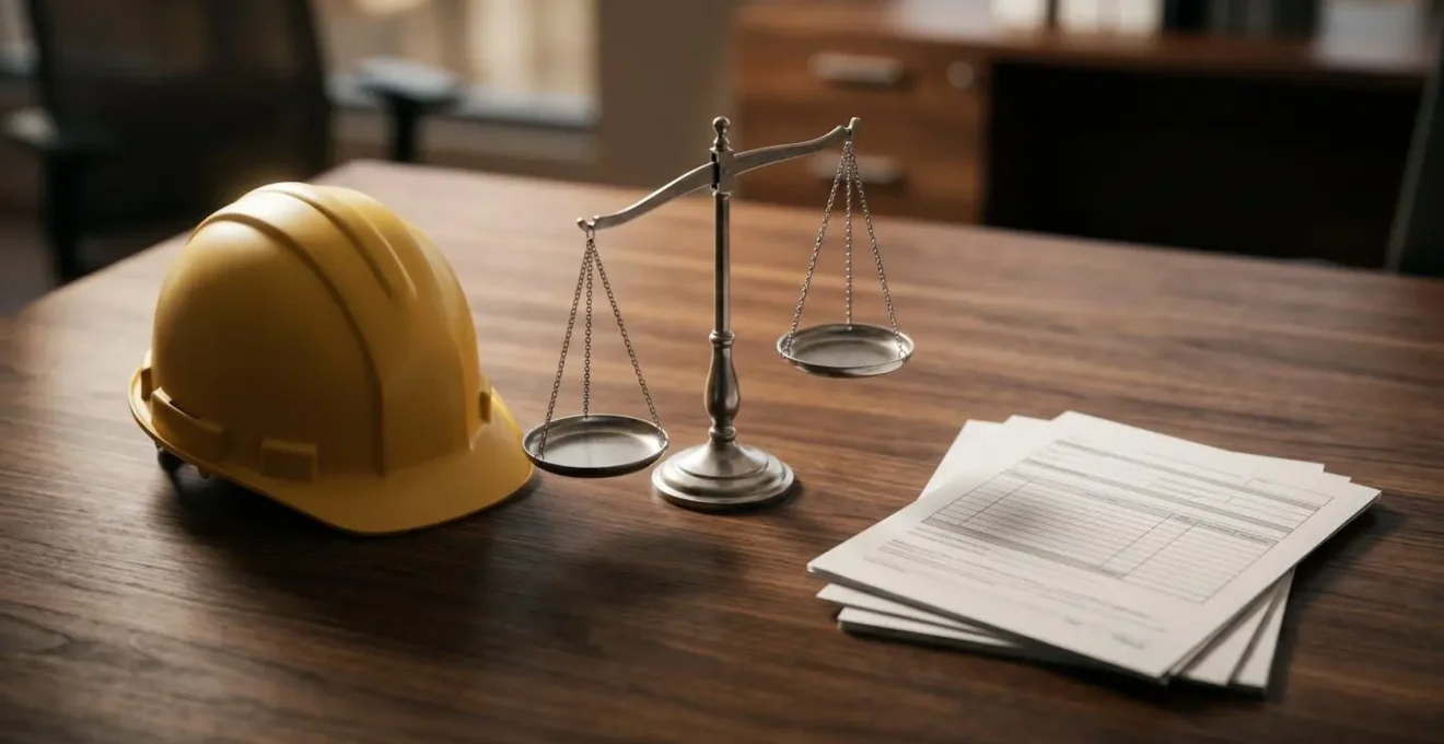 Scène symbolisant la responsabilité de l'employeur en matière de sécurité au travail