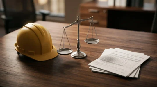 Scène symbolisant la responsabilité de l'employeur en matière de sécurité au travail
